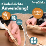 Kinderleichte Anwendung beim basteln mit den Easy-Sticks. Einfach zusammen kleben.
