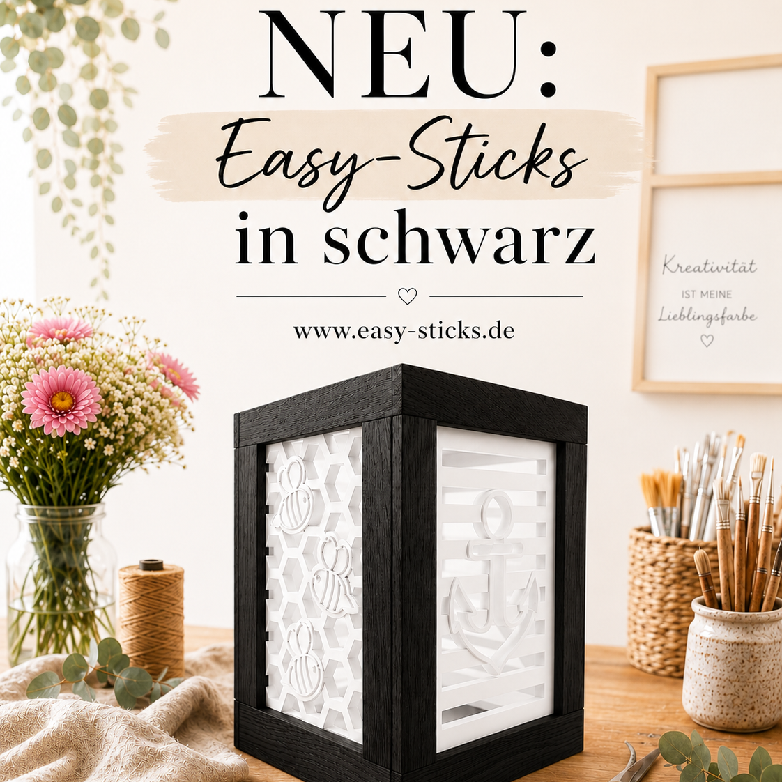 Easy-Sticks 4.0 Eiche, Colour – Schwarz, 16 cm Länge, 20 Stück