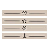 Minimalistische Plotter- und Lasergravur-Dateien von easy-sticks, zeigen vier verschiedene Design-Elemente: Herz, Stern, Blume und Anker auf einem hellen Hintergrund.