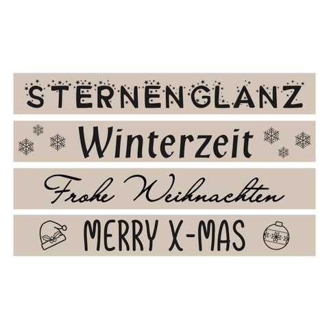 Plotterdateien Weihnachten - 4 Winterliche Designs: Sternenglanz, Frohe Weihnachten, Merry X-Mas