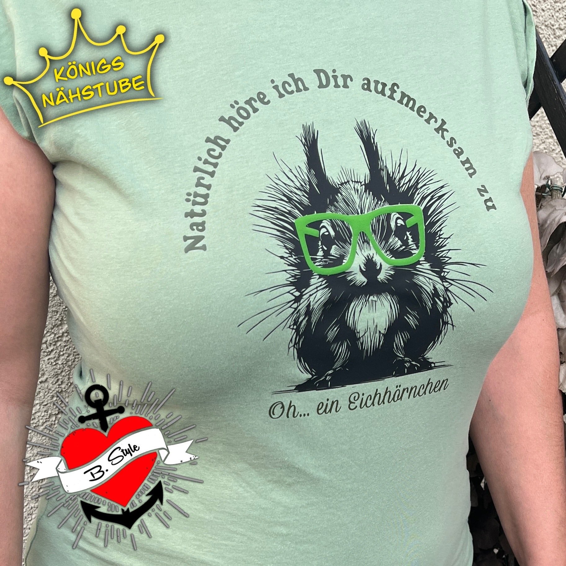 Natürlich höre ich dir aufmerksam zu, Oh ein Eichhörnchen Plotter Datei auf einem T-Shirt geplottet