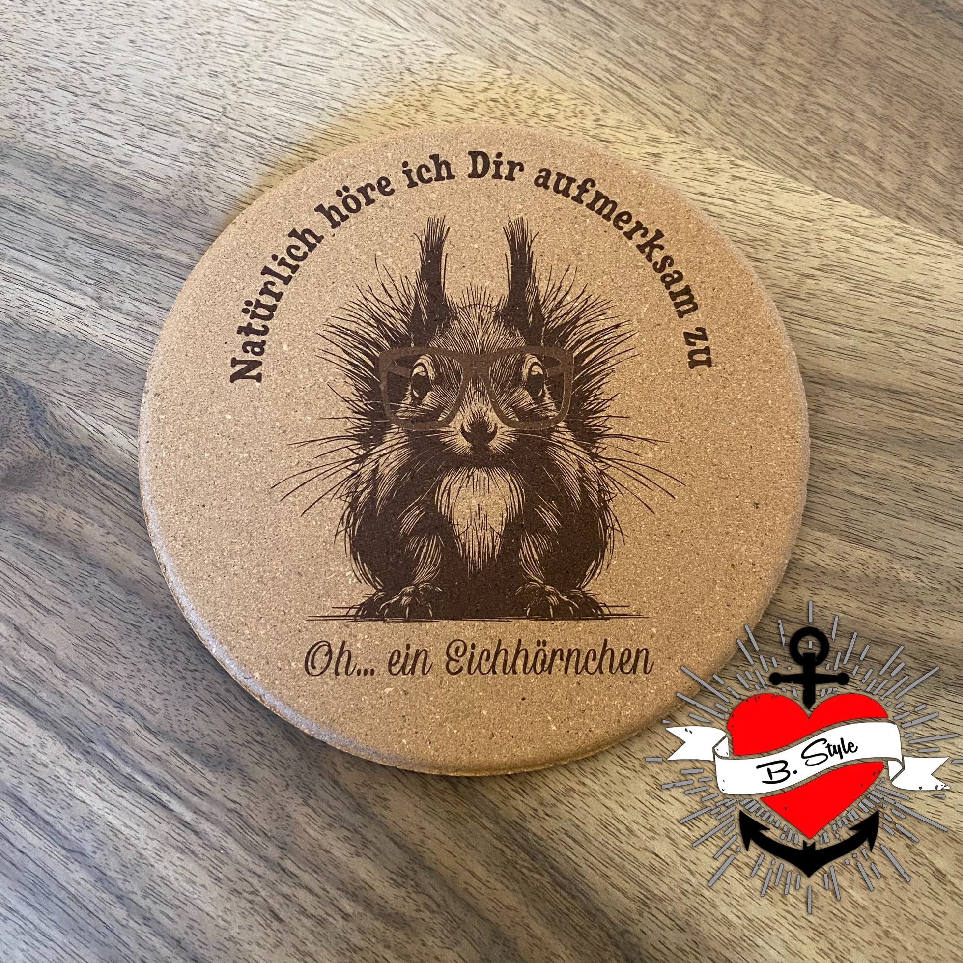 Natürlich höre ich dir aufmerksam zu, Oh ein Eichhörnchen Plotter Datei auf Untersetzer
