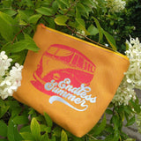 Bunte Kosmetiktasche mit dem Aufdruck "Endless Summer Bulli" von Easy-Sticks, ideal für kreative Projekte und als Geschenk.