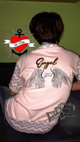 Engel in Zivil Plotterdatei Engelsflügel auf T-Shirt geplottet