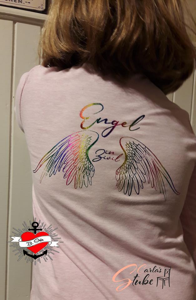 Engel in Zivil Plotterdatei Engelsflügel auf t-shirt