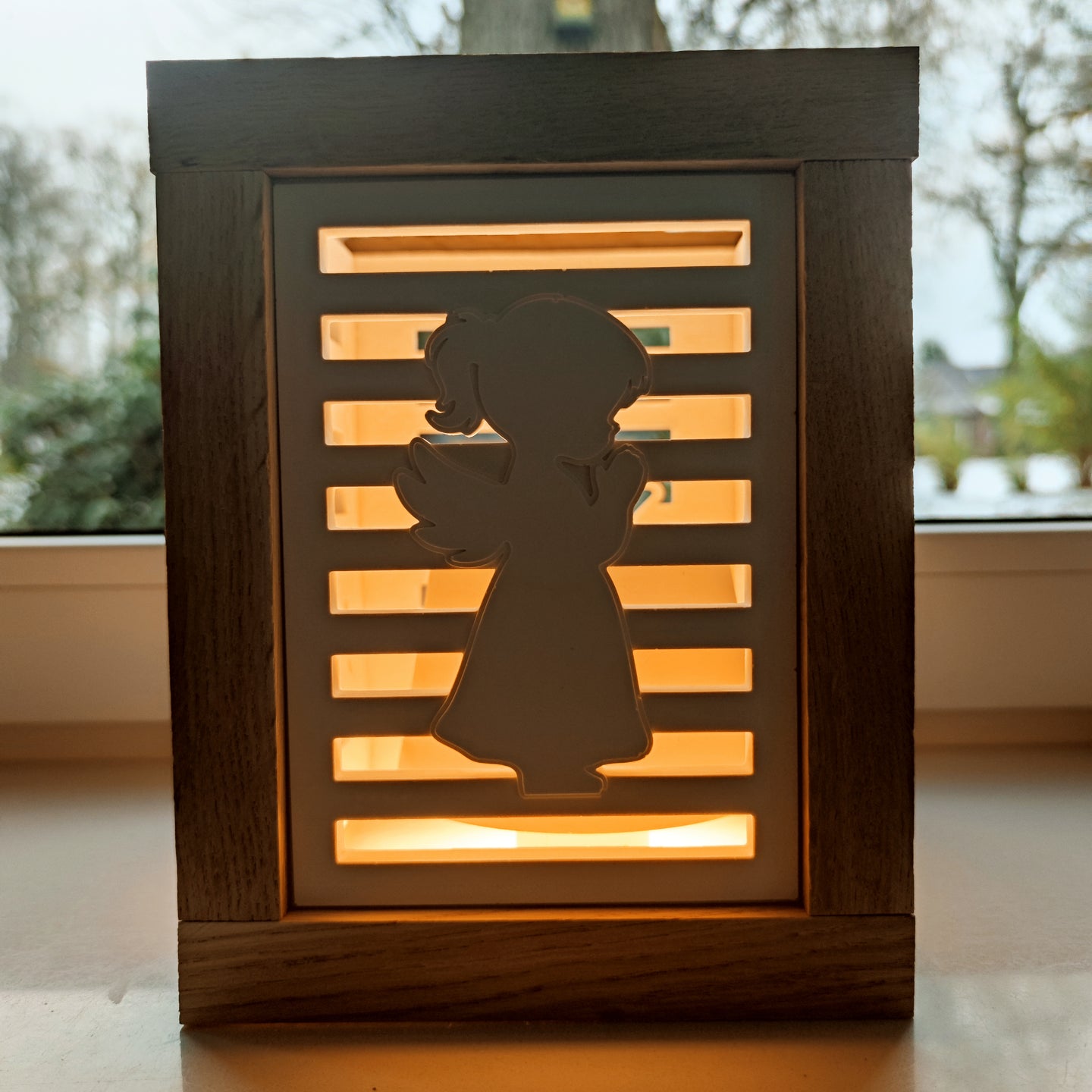 Engel Laterne DIY Holz Rahmen Bastelidee Silikonform