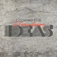 Design mit dem Titel 'Looking for Extraordinary Ideas' von easy-sticks, das auf einem strukturierten Hintergrund präsentiert wird, ideal für kreative Projekte.