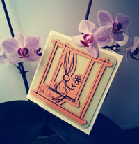 Frohe Ostern Plotterdatei Hase Osterhase gemalt laser