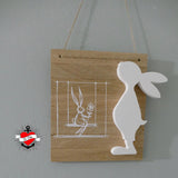 Frohe Ostern Plotterdatei Hase Osterhase gemalt