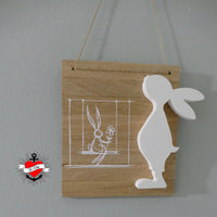 Frohe Ostern Plotterdatei Hase Osterhase gemalt