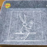 Frohe Ostern Plotterdatei Hase Osterhase gemalt