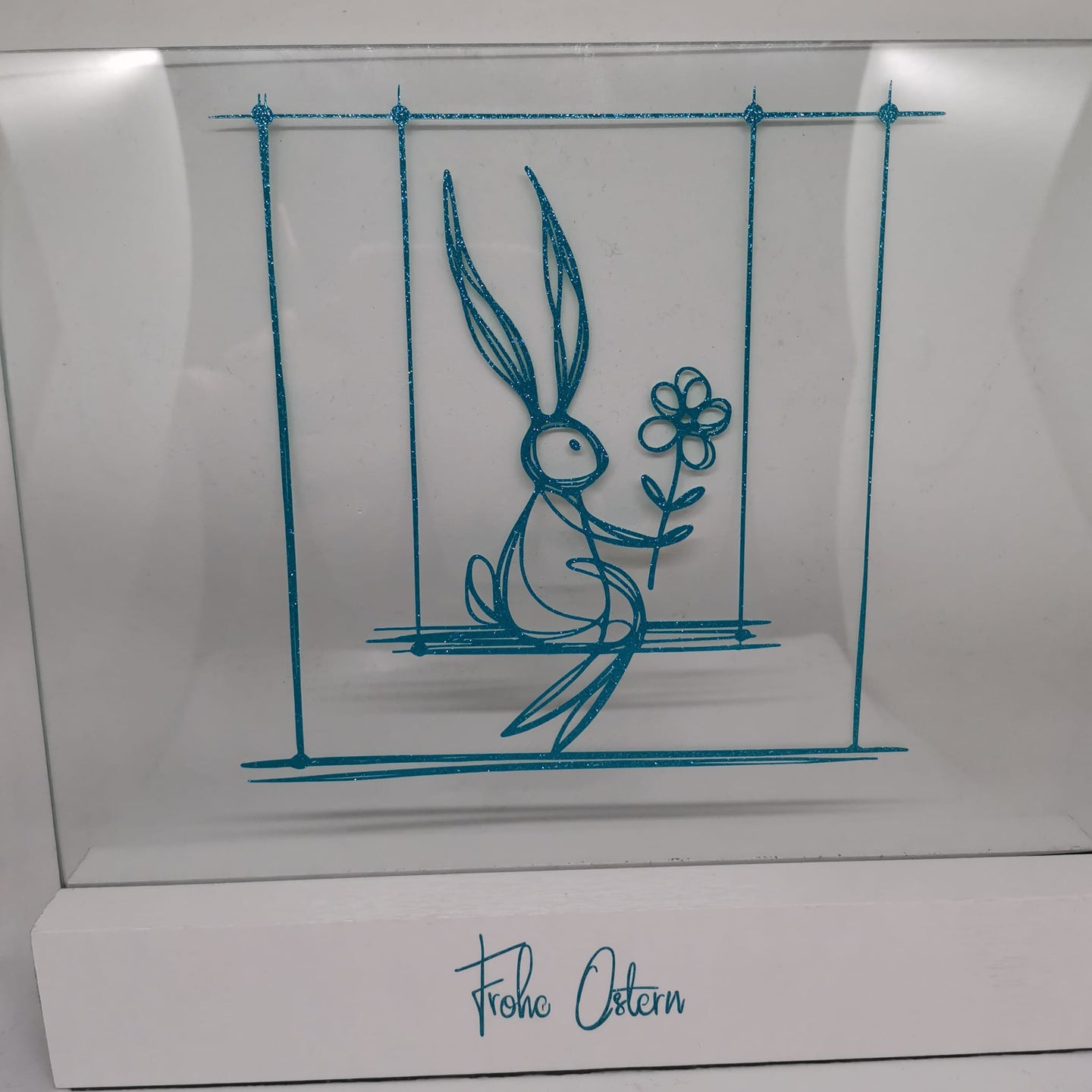 Frohe Ostern Plotterdatei Hase Osterhase gemalt bild