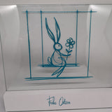 Frohe Ostern Plotterdatei Hase Osterhase gemalt bild