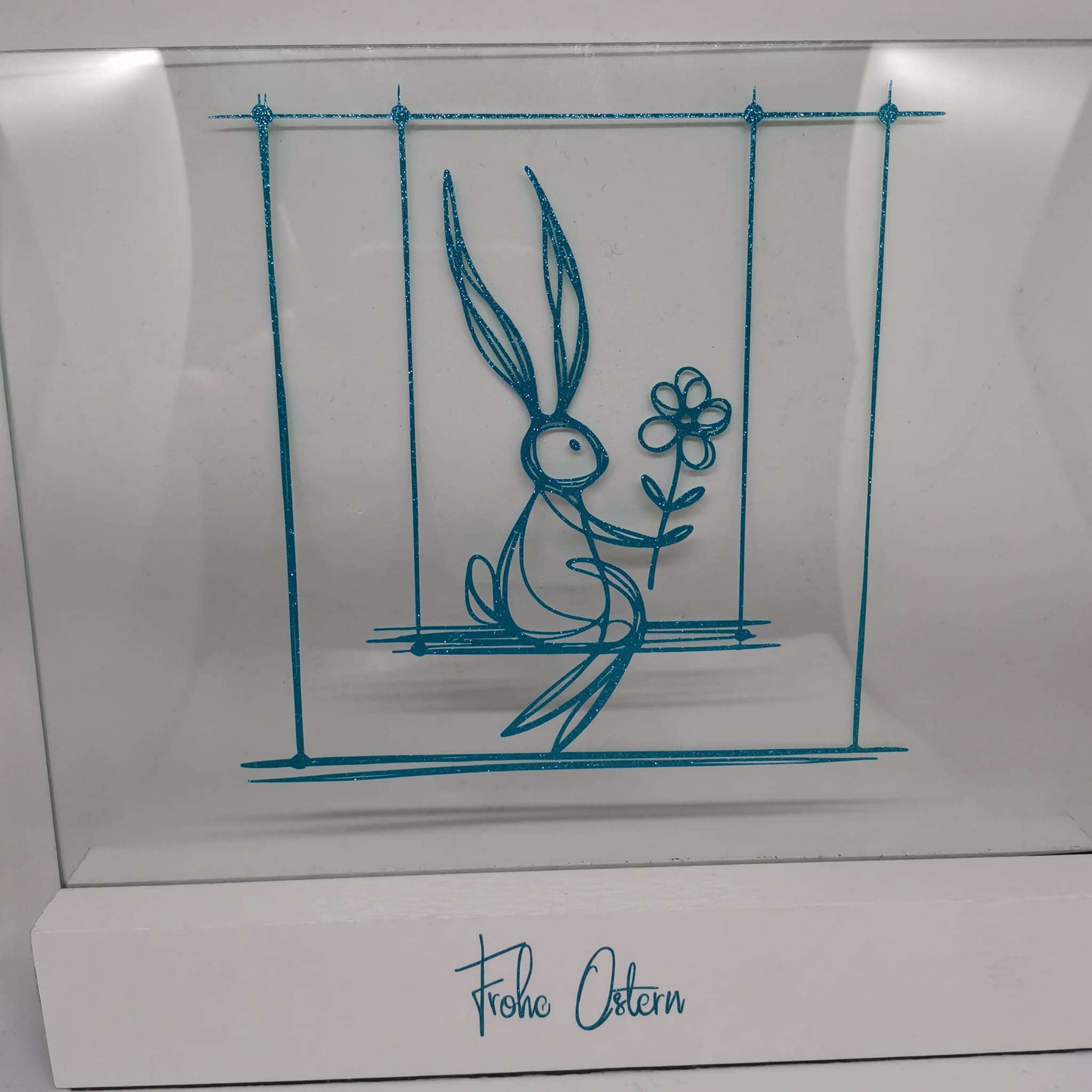 Frohe Ostern Plotterdatei Hase Osterhase gemalt bild