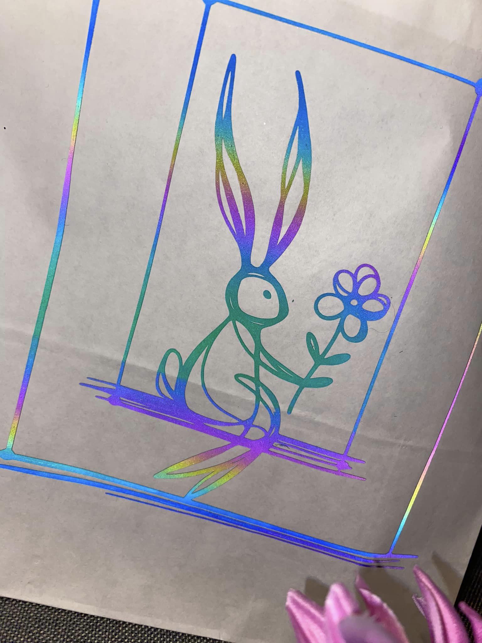 Frohe Ostern Plotterdatei Hase Osterhase gemalt