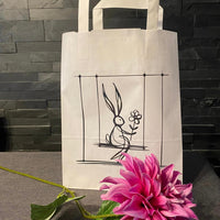 Frohe Ostern Plotterdatei Hase Osterhase gemalt Tüte
