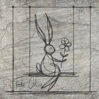 "Frohe Ostern" Plotterdatei Hase Osterhase gemalt