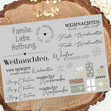 Frohe Weihnachten Rub On Sticker Randlos A5 – Hochauflösender, Wetterfester, Kratzfester Aufkleber Familie liebe hoffnung merry christmas winter wonderland