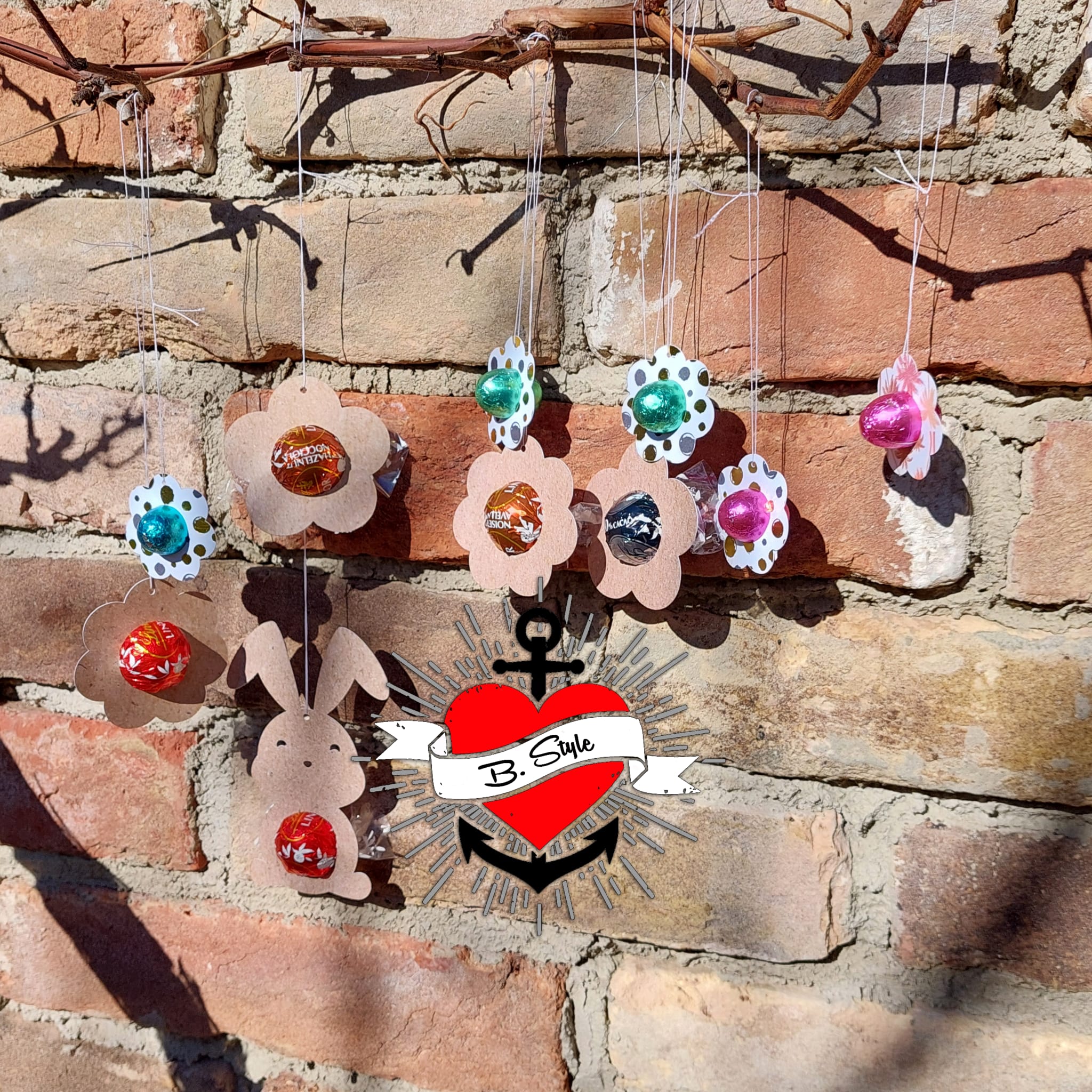 Ostern und Blumen Laser und Plotterdatei Blume Hasen Datei für Plotter und Laser wie xtool Frühlingsdeko Osterdeko Schokokugeln aufhängen