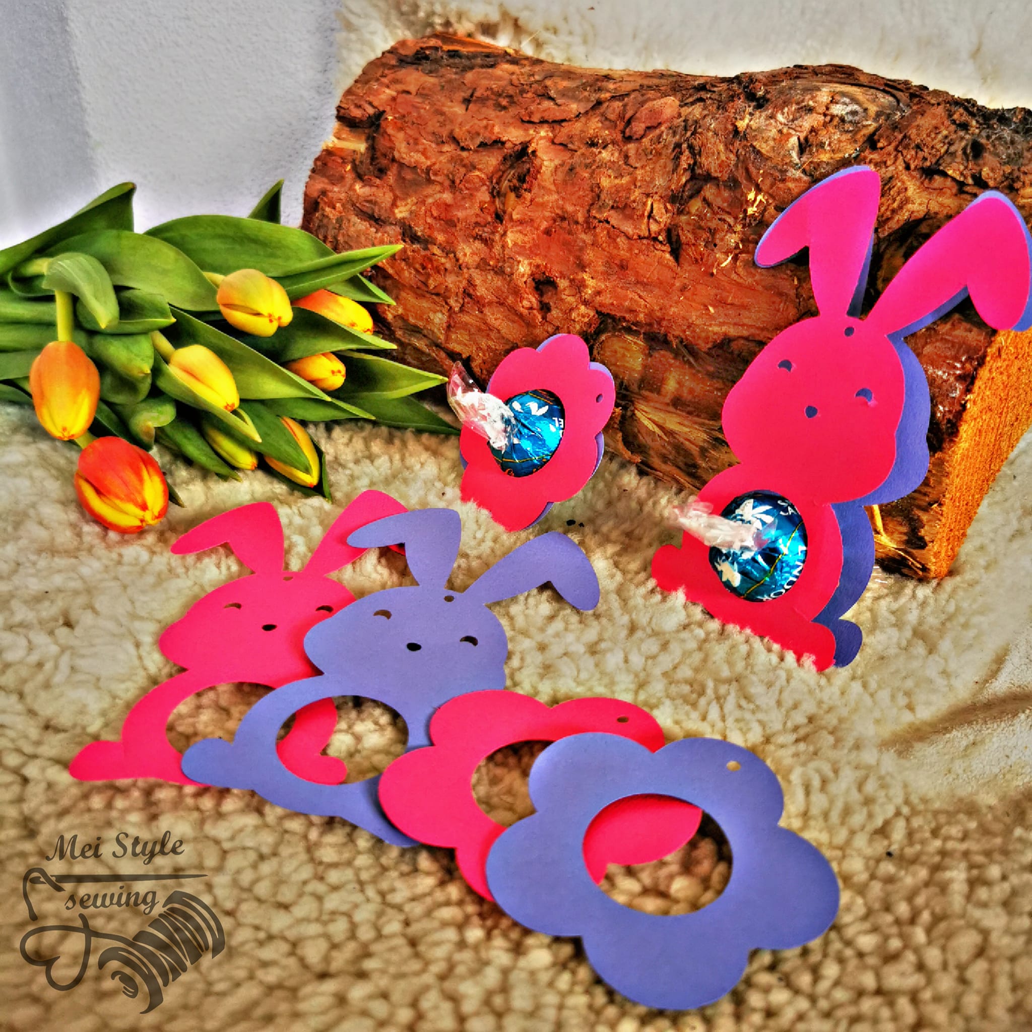 Ostern und Blumen Laser und Plotterdatei Blume Hasen Datei für Plotter und Laser wie xtool Frühlingsdeko Osterdeko