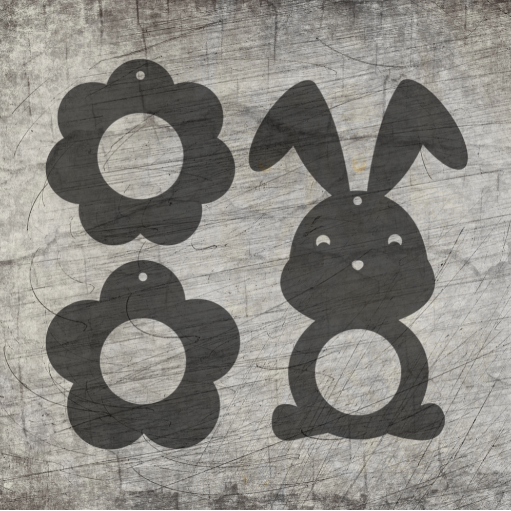 Ostern und Blumen Laser und Plotterdatei Blume Hasen Datei für Plotter und Laser wie xtool