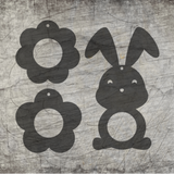 Ostern und Blumen Laser und Plotterdatei Blume Hasen Datei für Plotter und Laser wie xtool