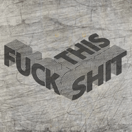 Kreative Laserdatei von easy-sticks mit dem Titel 'FUCK THIS SHIT' in dreidimensionalem Schriftzug auf einer strukturierten Oberfläche.
