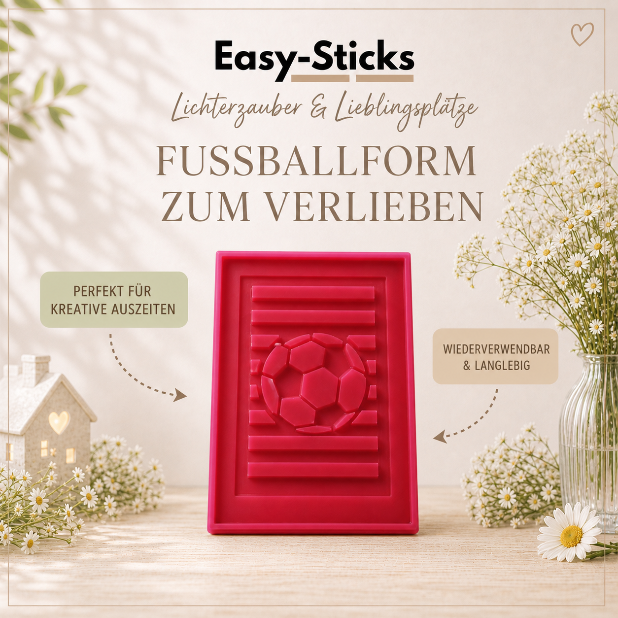 Silikonform - Fussball Laternen Seitenteil