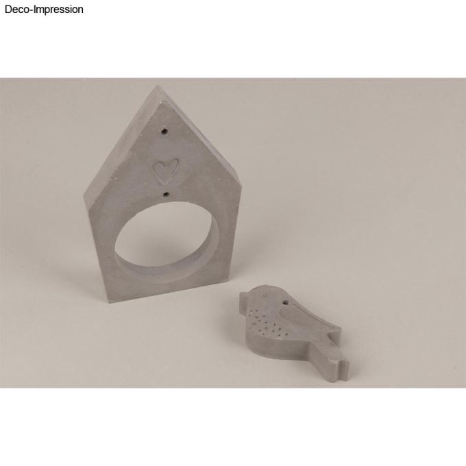 Silikon Gießform Vogelhaus & Vogel – 2 Motive für Beton, Gießharz & Wachs