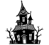 Geisterhaus Plotter/ Laserdatei - Spukhaftes Halloween-Design mit und ohne Kartenhalter Basis