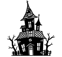 Geisterhaus Plotter/ Laserdatei - Spukhaftes Halloween-Design mit und ohne Kartenhalter Basis