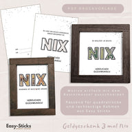 Kreative Geldgeschenk Verpackung mit PDF Druckvorlage von Easy-Sticks. Enthält verschiedene Motive mit humorvollen Sprüchen für Geldgeschenke zu Geburtstags- und Hochzeitsfeiern.