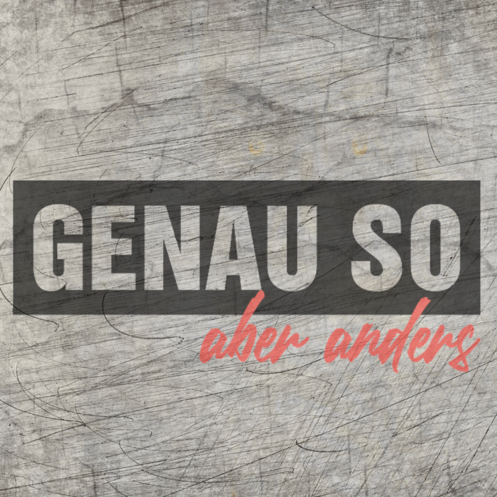 Kreative Darstellung der Plotterdatei "Genauso aber anders" von easy-sticks auf einem strukturierten Hintergrund. Ideal für einzigartige DIY-Projekte.