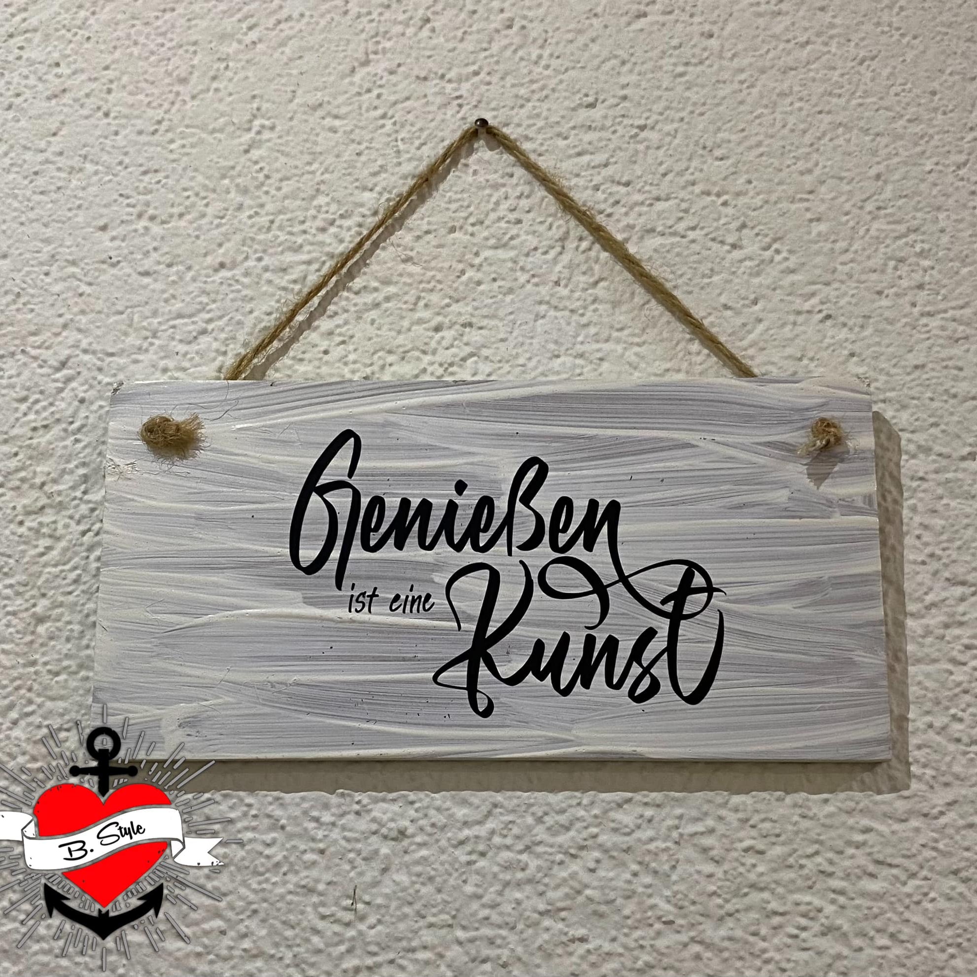 Genießen ist eine Kunst Plotterdatei Plotteridee Serviettenständer DIY Easy-Sticks Schild Erinnerung
