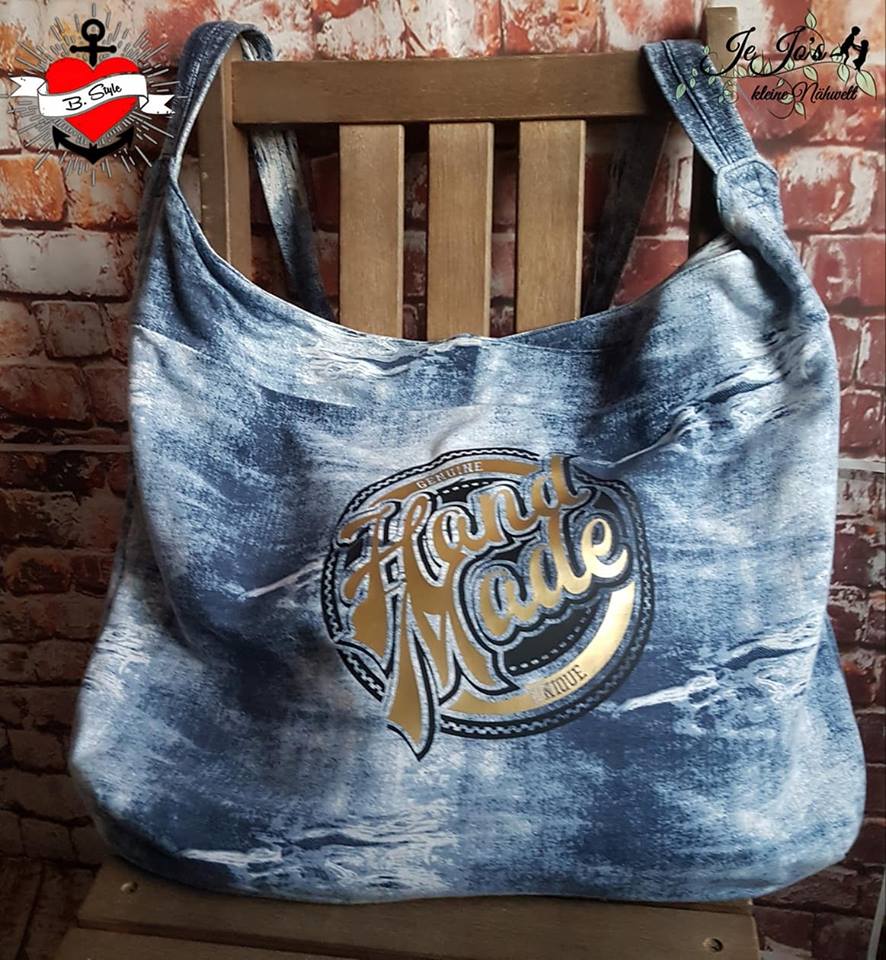 Genuine Handmade rundes Schild geplottet auf Tasche