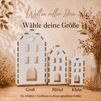 Silikonform - Grachtenhaus Seite Herz Fenster in klein, mittel und groß