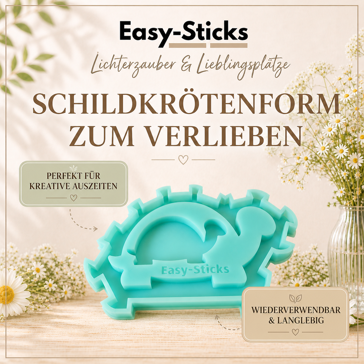 Silikonform – 2 in 1 Schildkröte 3D Rahmen