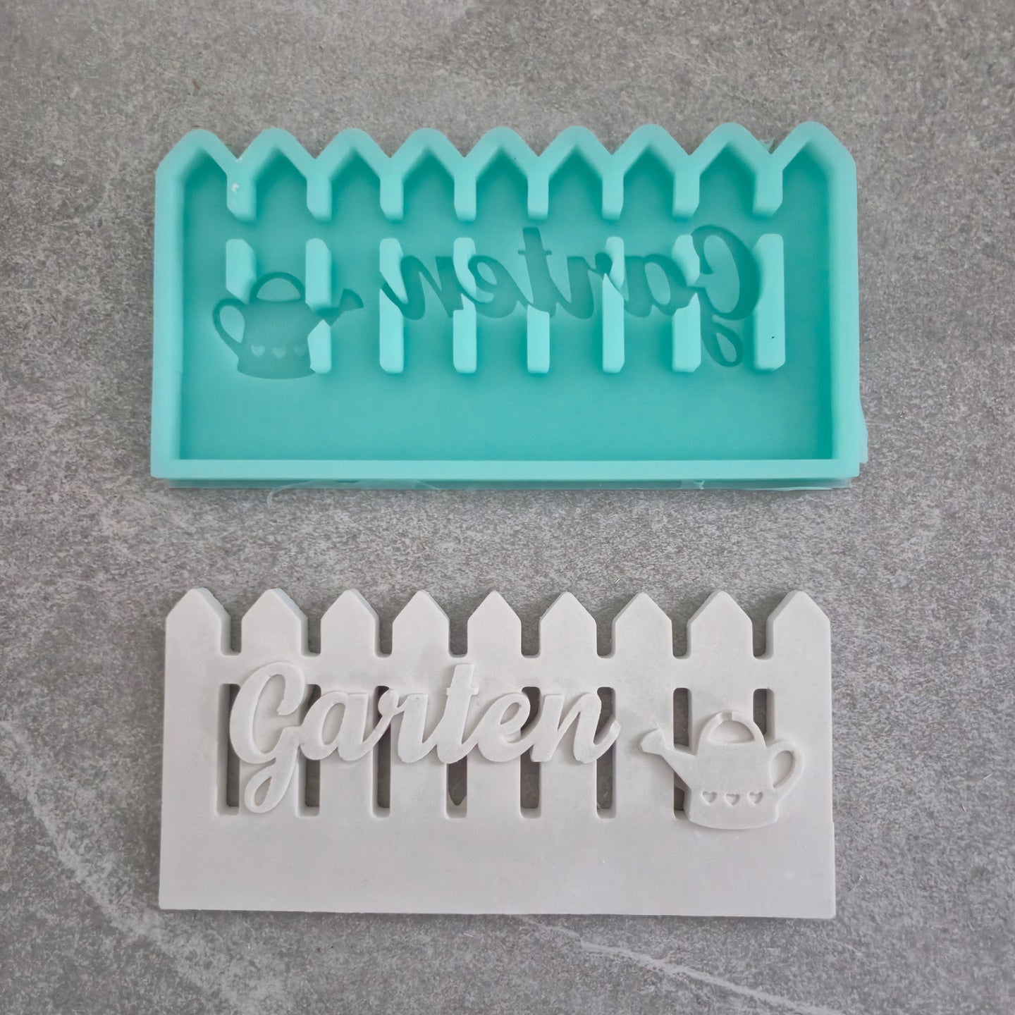 Garten Zaun Gießkanne Silikonform für deine Tischdekoration DIY Garten Idee mit Easy-Sticks