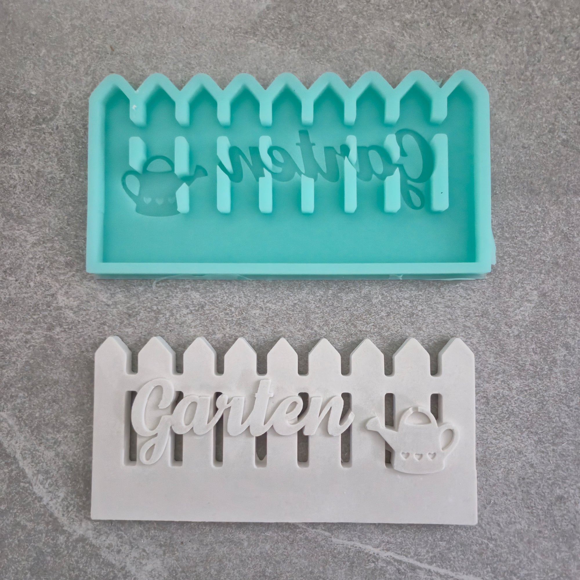 Garten Zaun Gießkanne Silikonform für deine Tischdekoration DIY Garten Idee mit Easy-Sticks