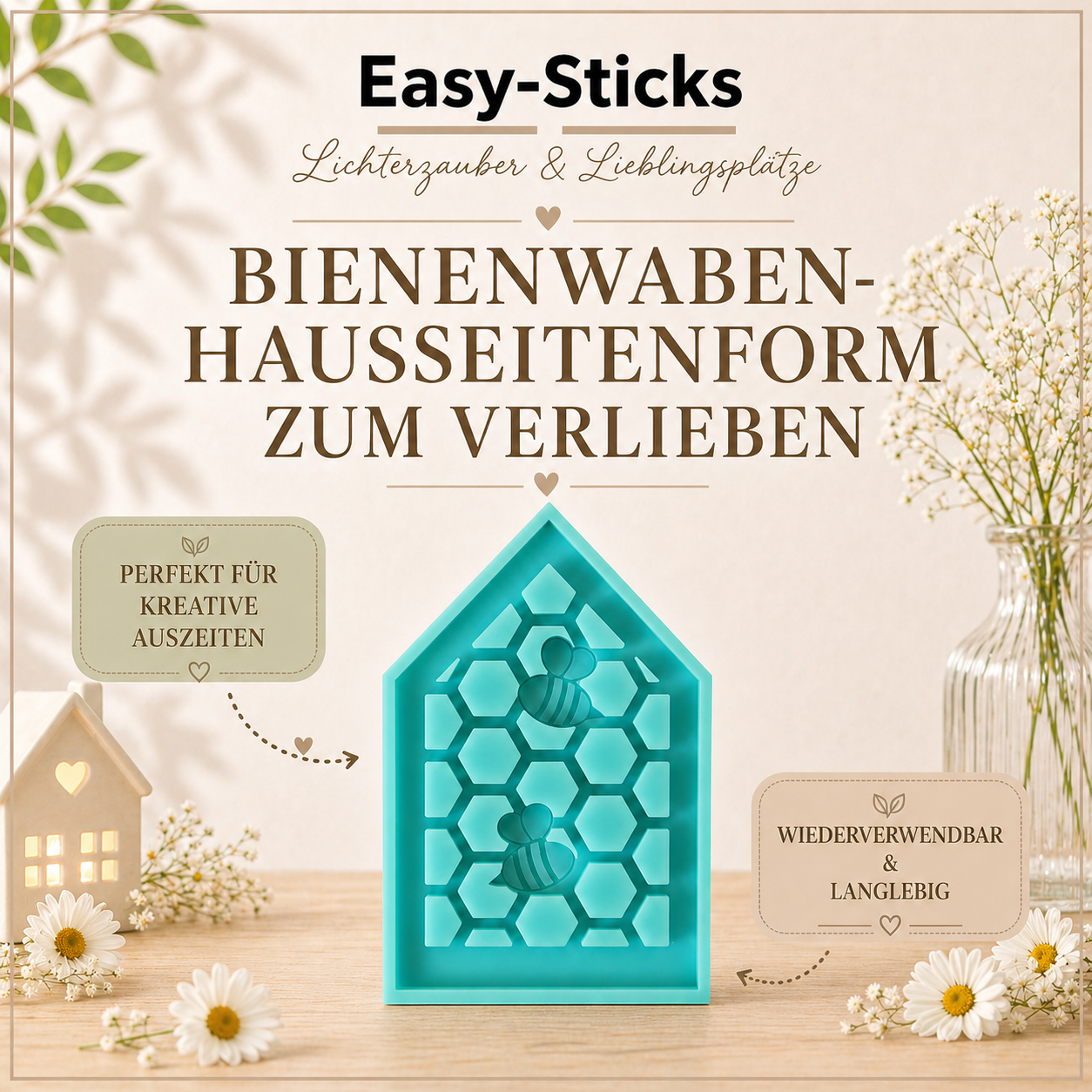 Silikonform Bienenwaben Hausseite