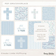 Glaube, Liebe, Hoffnung - 12 Seitiges PDF für Laterne, Kreuz und Fisch Silikonform
