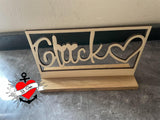 3D/ Plotter- / Laserdatei - Glück im Rahmen gelasert mit Holz