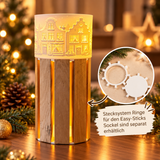 Grachtenhaus Dorf Teelicht für runden Easy-Sticks Sockel – 3D-Druckdatei (3MF)