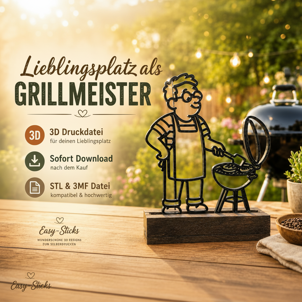 Karl grillt – 3D Druckdatei (STL u. 3MF)