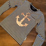 Grunge Formen Plotterdatei von easy-sticks: Streifen-Shirt mit Anker-Design, ideal für nautische Kostüme und individuelle Textilverzierungen.