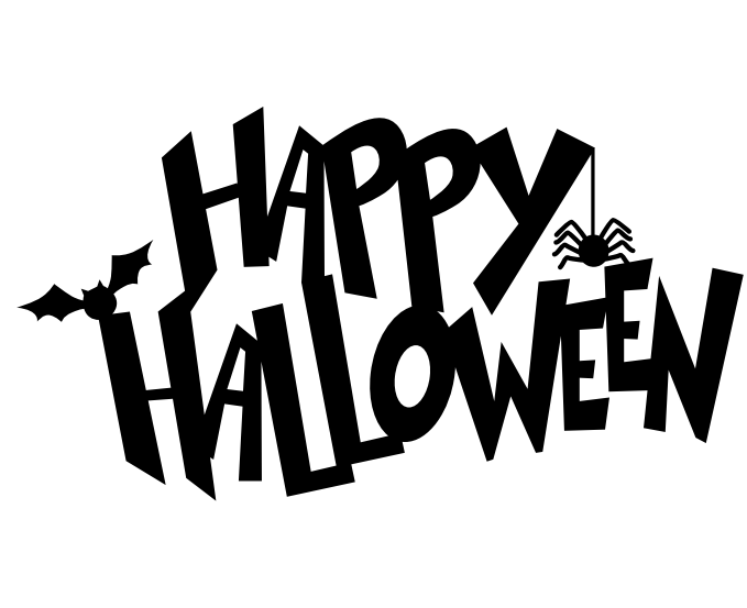 Schriftzug "Happy Halloween" von easy-sticks, stilisiert mit einem kreativen und gruseligen Design passend zur Halloween-Dekoration.