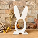 Silikonform - Überraschungsei Hase von Easy-Sticks, weiße Silikonform in Hasenform mit ovalem Ausschnitt, perfekt geeignet für detailreiche Deko-Elemente.