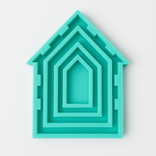 Lade das Bild in den Galerie-Viewer, Silikonform in Hausform für Klötzchen, Easy-Sticks mit ineinander verschachtelten Größen, ideal für Bastel- und DIY-Projekte.
