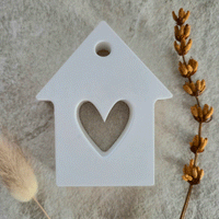 Silikonform - Haus mit Herz zum Gießen mit Keraflott etc.