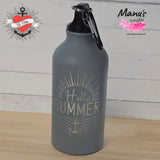 Plotterdatei - Hallo Sommer Beispielfoto auf Flasche geplottet